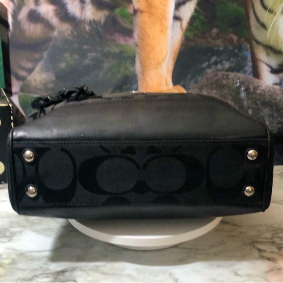COACH Black Signature “C” Canvas and Leather Handbag, GUC - Picture 8 of 14